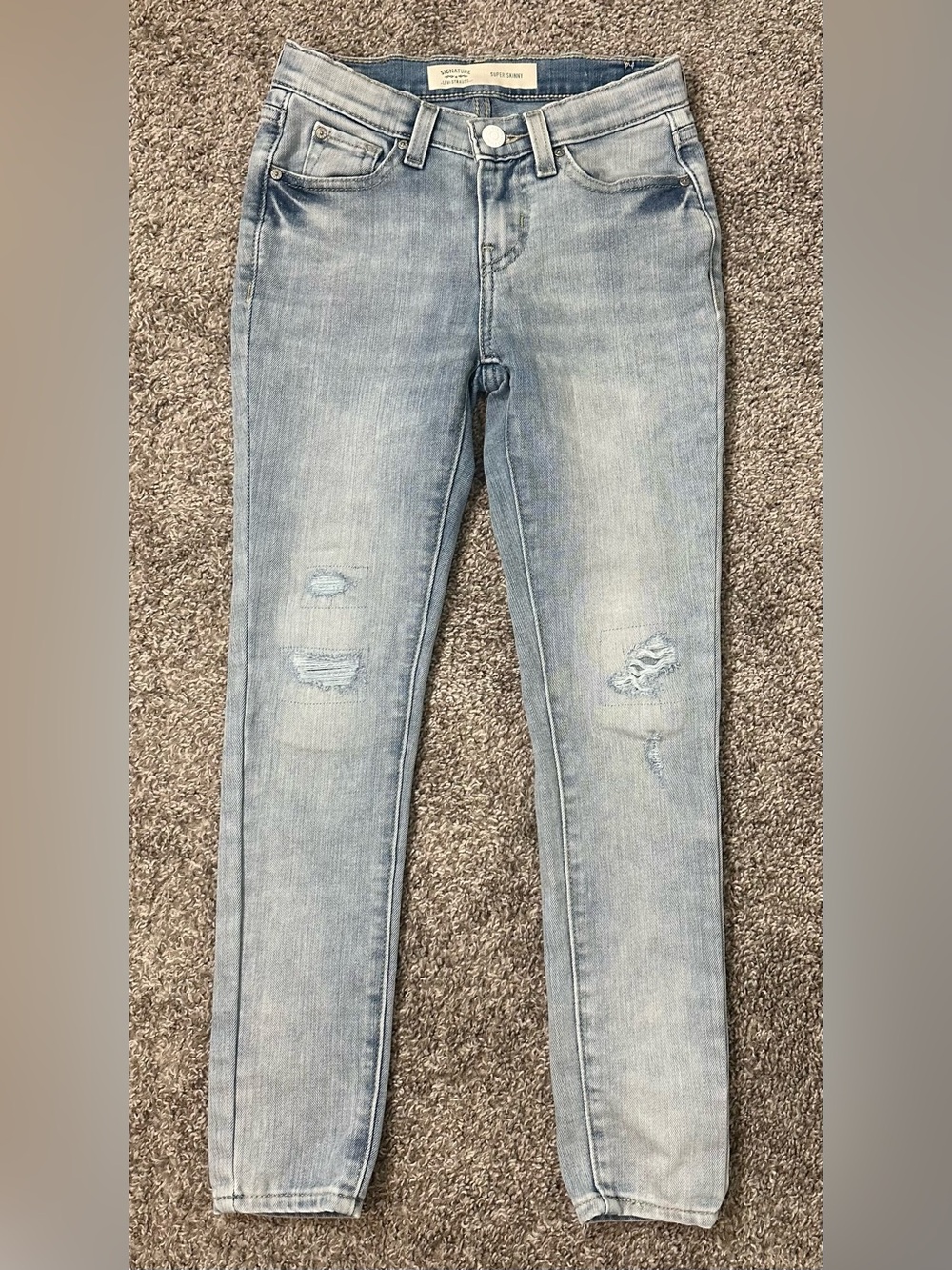 Levi’s Signature Girls Light Blue Super Skinny Jeans Size 10